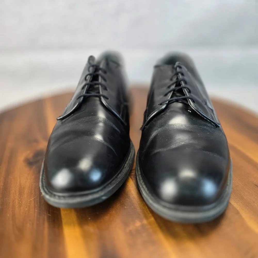 Bates Mens High Gloss Oxford Uniform Shoes Black E00968C‎ Vibram Sole Size 13 D